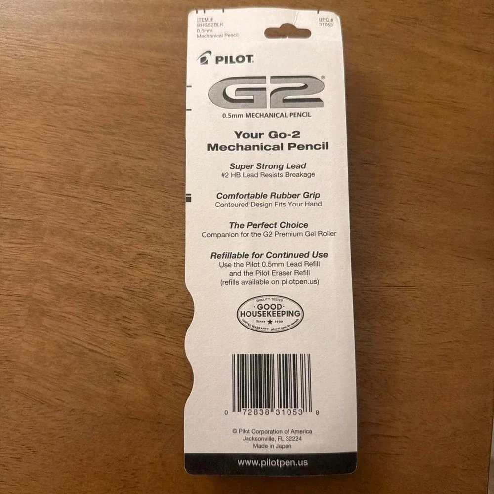 Pilot G2 Mechanical Pencil 0.5mm Black #2 HB Lead 2 Count BHG52BLK